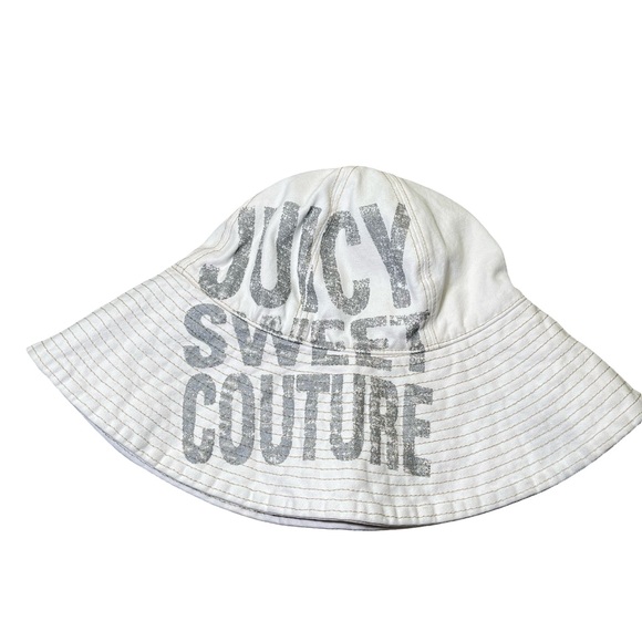 Juicy Couture auth Graphic Logo Bucket Hat – White/Silver - Picture 1 of 5